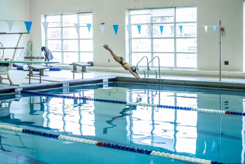 Diver in Berea College pool