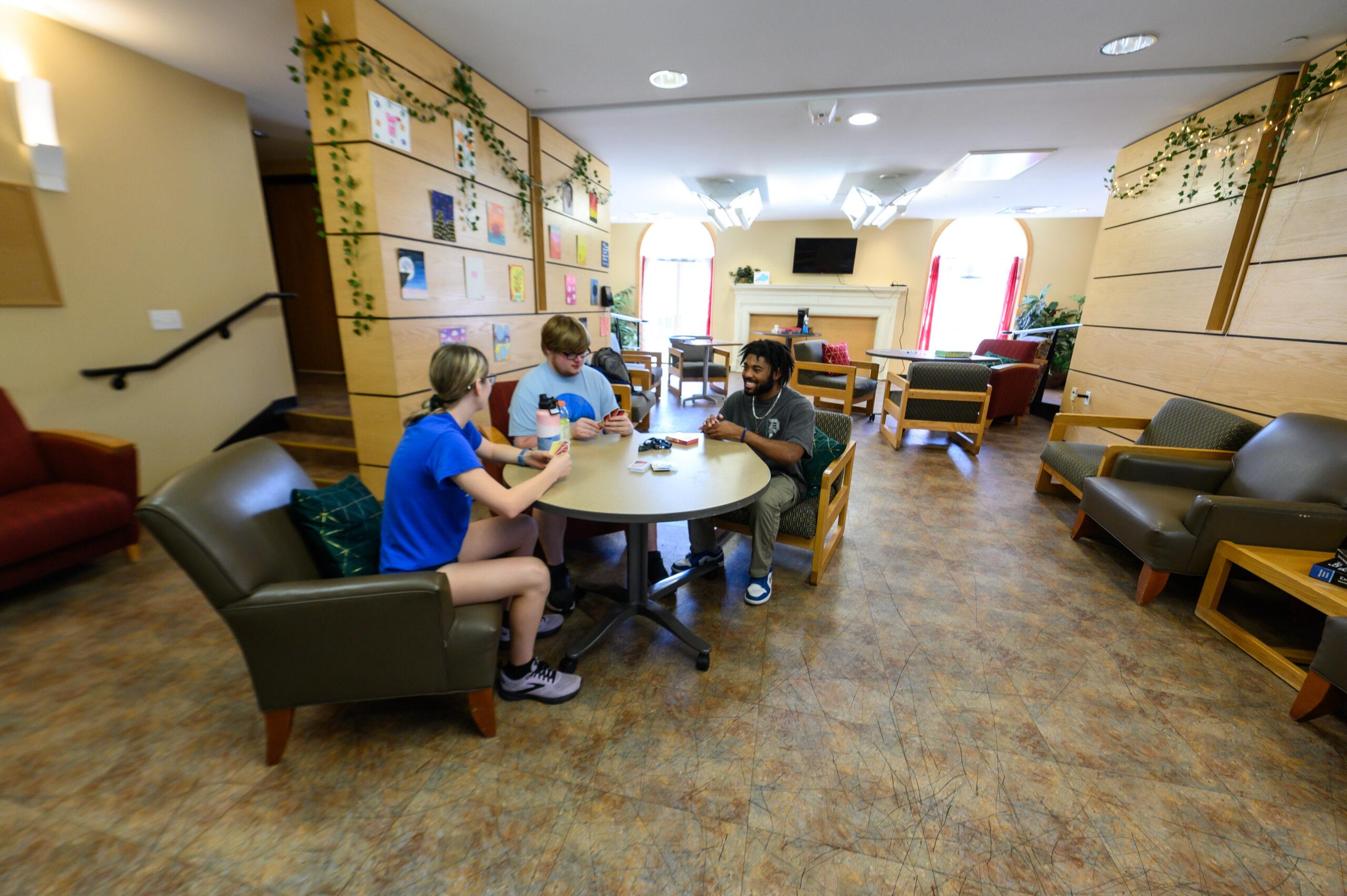 Students gathered in James Residence Hall at Berea College